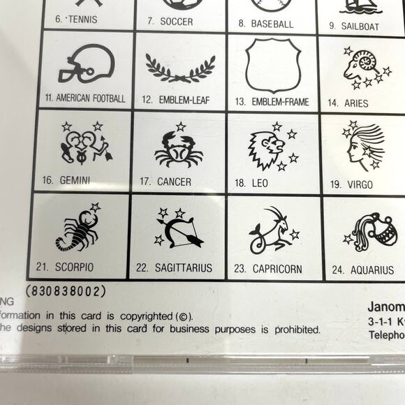 Janome 8000 Memory Card 2 Vintage Design Series Embroidery NEW-Opened 25 Images - Picture 12 of 13